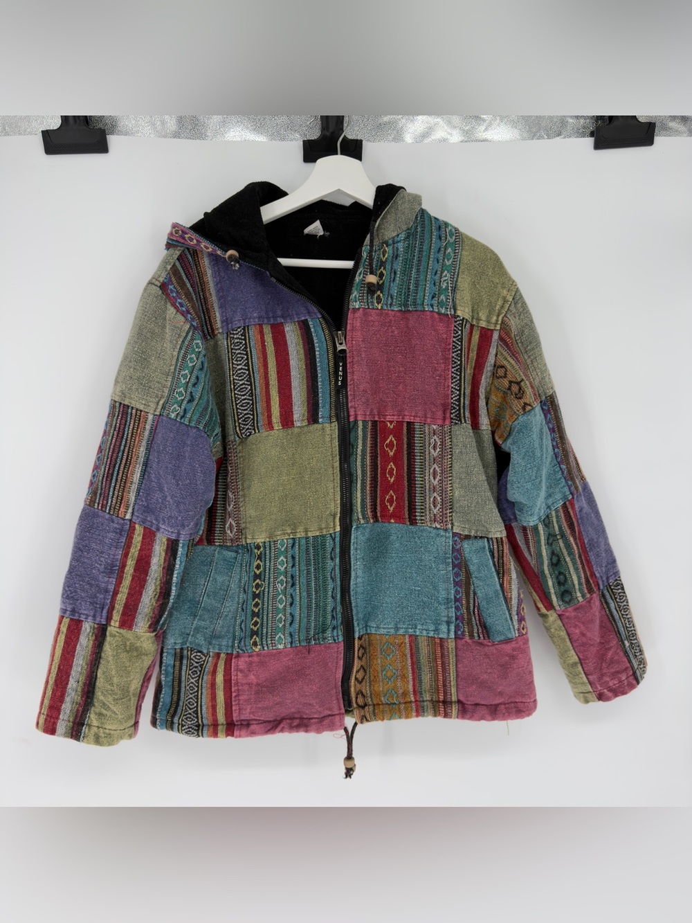 Venus Imports Patchwork Fleece Lined Coat